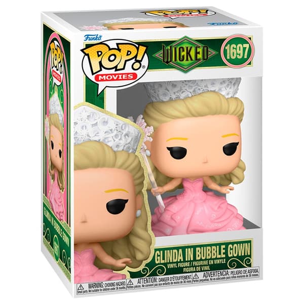 Wicked Glinda Pop-figur i boblekjole, 3,75-tommer samleobjekt