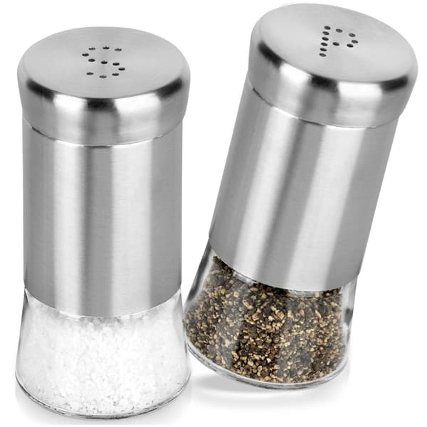 Salt- och pepparkar i glas, set, 140 ml, 2 delar