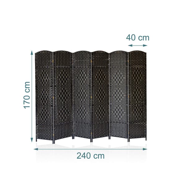 6-panels rumdeler, foldbar skærm
