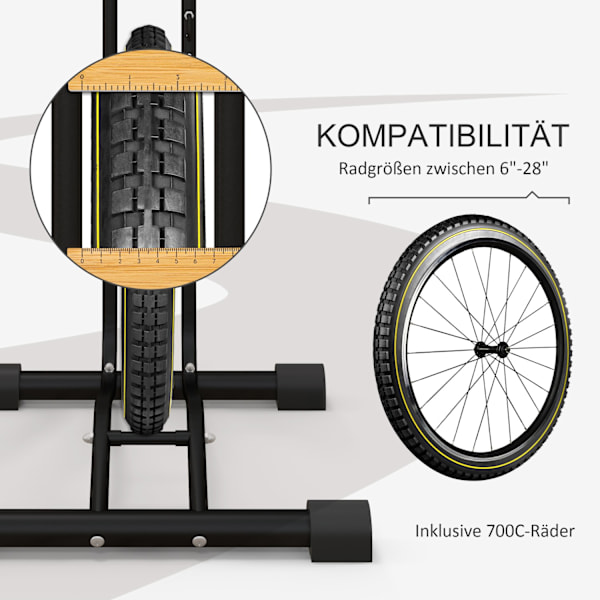 Cykelstativ, lodret vandret cykelstativ, stativ, vejrbestandig, 45 x 44 x 118 cm, metal