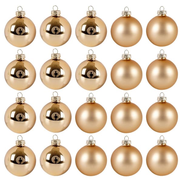 Julgranskulor i glas, guld, 6 cm, 20 st.