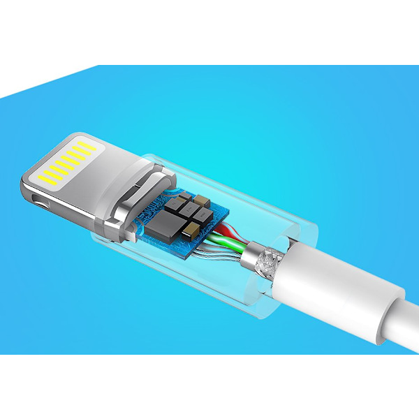 iPhone USB - Lightning MFI kabel 1m 2,4A vit