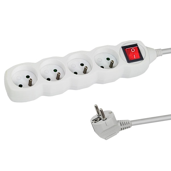 Esperanza Power Strip 4 Sockets Switch 1,5M Vit