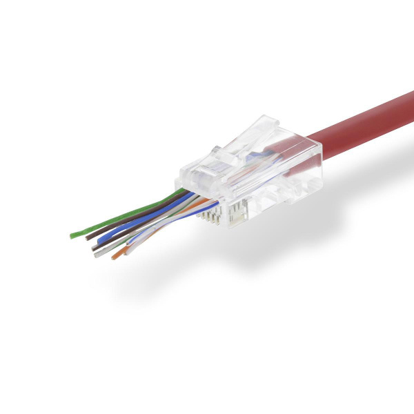RJ45-stik | RJ45 Pass Through | Solid UTP CAT5 | Lige | Guldplateret | 10 stk. | PVC | Gennemsigtig | Box
