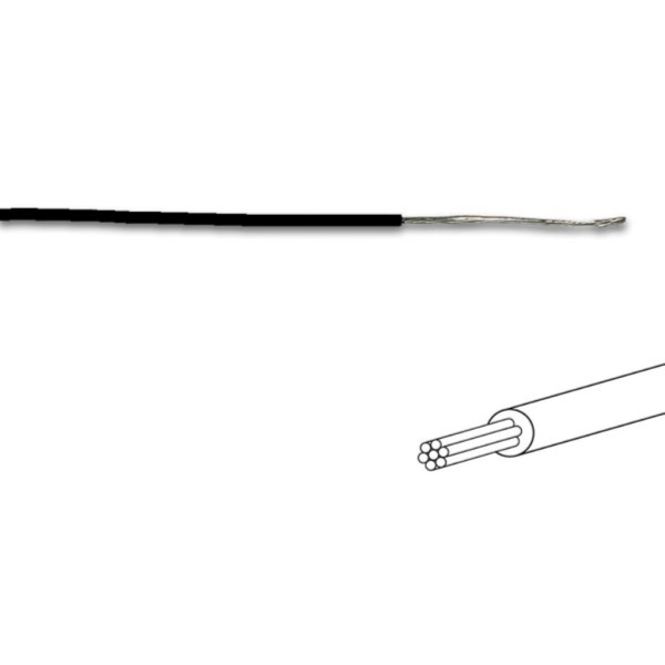 Anslutningstråd - Ø 1,4 Mm - 0,2 Mm² - Multicore - Svart