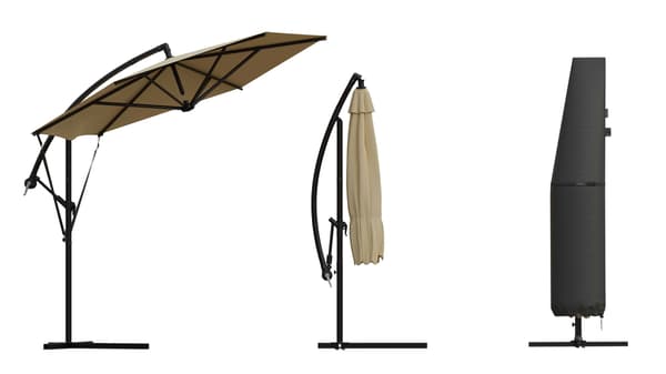 Parasollskydd, Antracit, Max 350 cm, Väderbeständig
