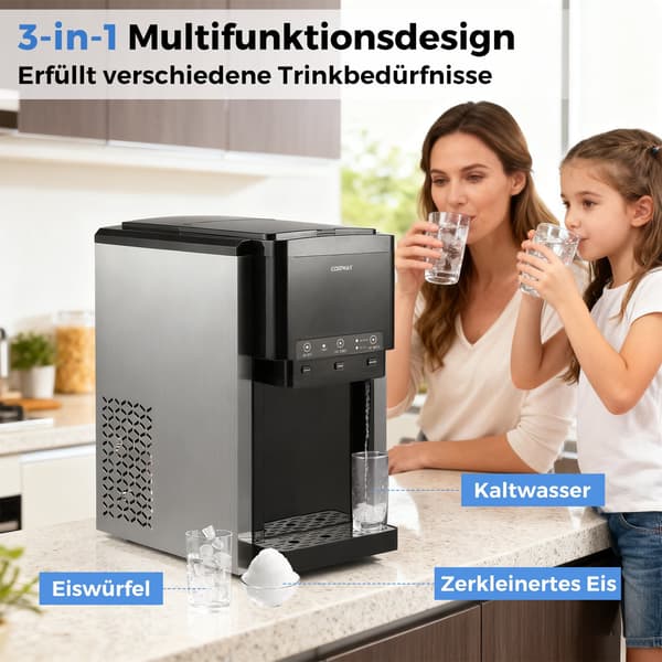 3-i-1 ismaskine og vanddispenser, Bullet og knust is