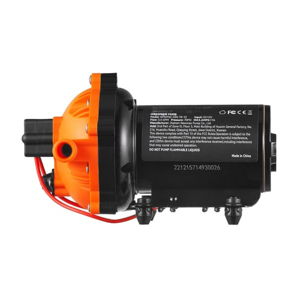 12V vattenmembranpump, 5,5 GPM, 70 PSI, 1/2 MNPT