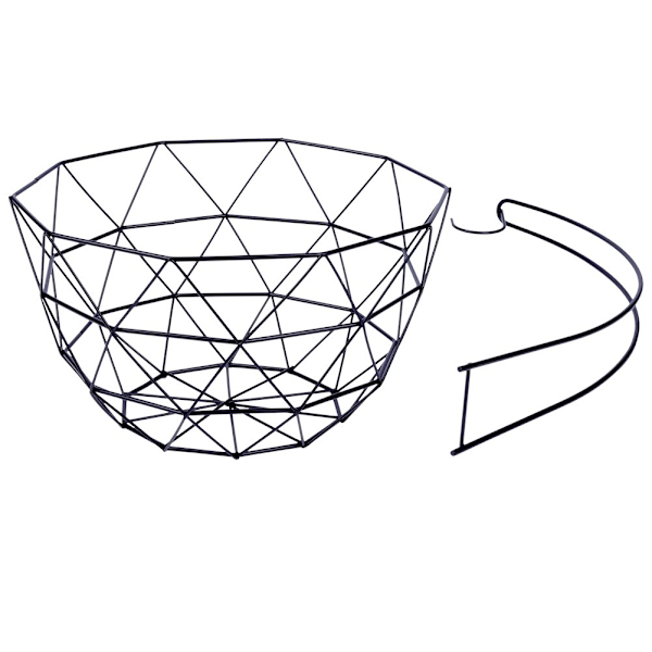 Industriel frugtkurv i sort metal til køkken og hjem