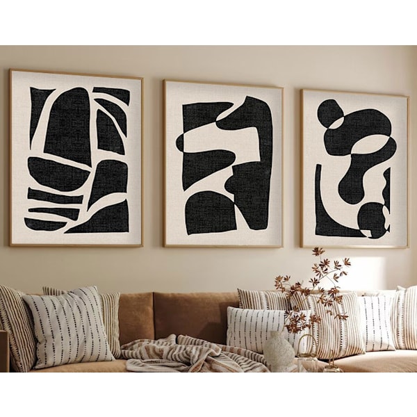 Dekorativ inramad MDF-målning (3 delar) Huhu201 - 50 x 70