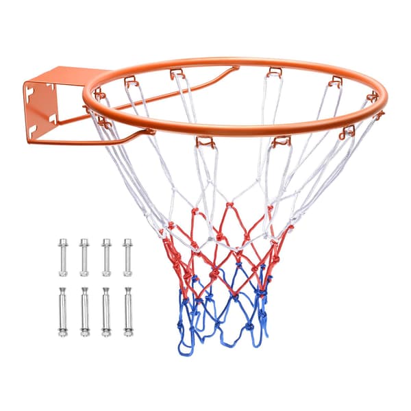Basketfälg 18-tums Breakaway stål, väggmonterad, nät