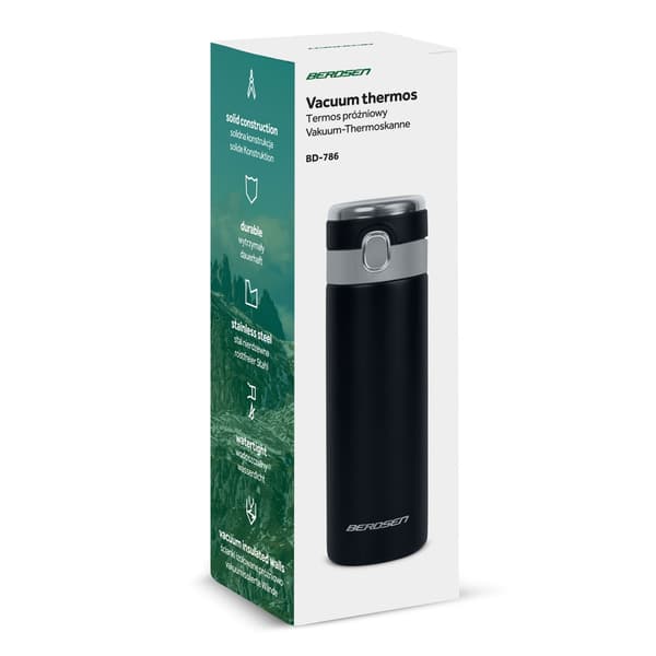 Tyhjiötermospullo 450 ml BD-786 Musta