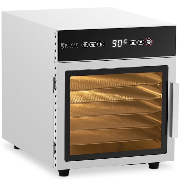 Mattorkare för svamp, frukt, grönsaker, örter, 6 ställ, 30-90 C, 500 W
