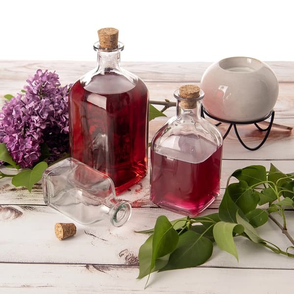 Glasflaska med korkpropp, 110 ml kapacitet