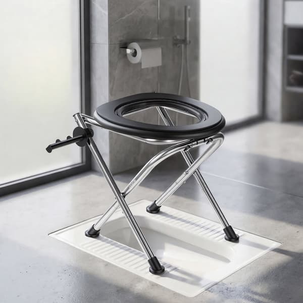Bærbart campingtoilet, foldbart rustfrit stål, 160 kg