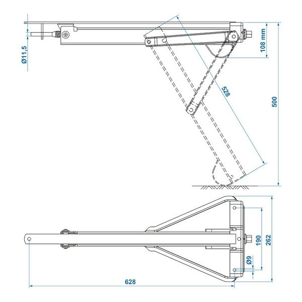 Hjørnestød 800kg 605x260mm H:500mm