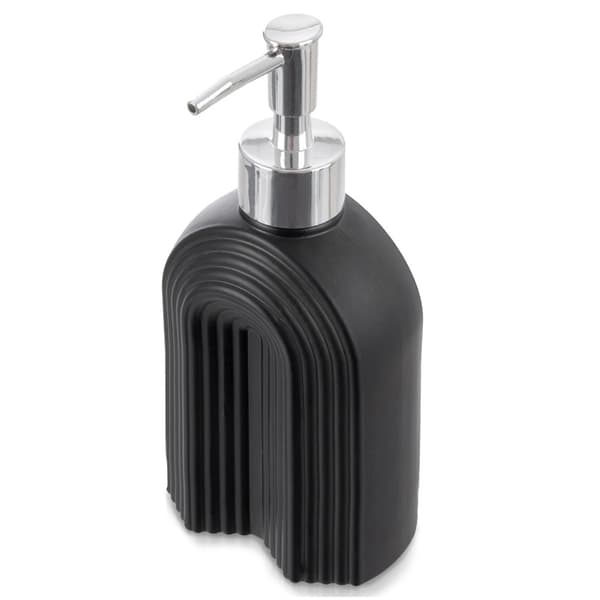 Sort sæbedispenser i glas, 320 ml – moderne design
