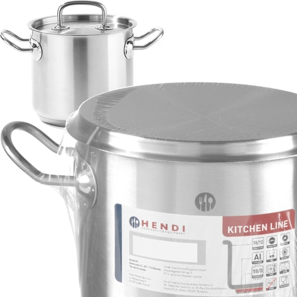 Kitchen Line hög gryta med lock, 9 l, diameter. 240 x 200 h - Hendi 837306