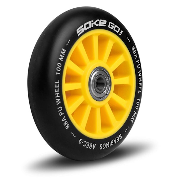 Gule hjul til scooter 100 mm (2-pak)
