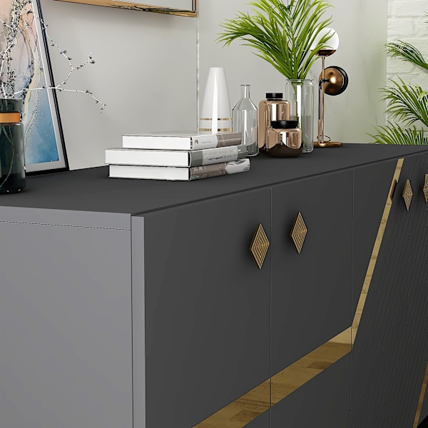 Konsol Iris - antracit, guld