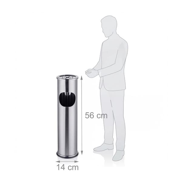 Stående askebæger med 8 liters spand – rustfrit stål