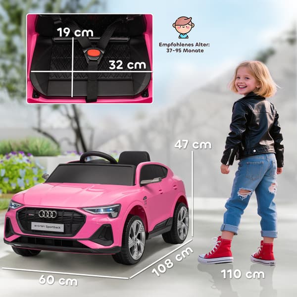 Audi E-tron Elbil för Barn, 12V, Fjärrkontroll