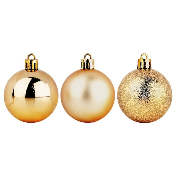 Sprængsikre julekugler guld 5 cm 10 stk.