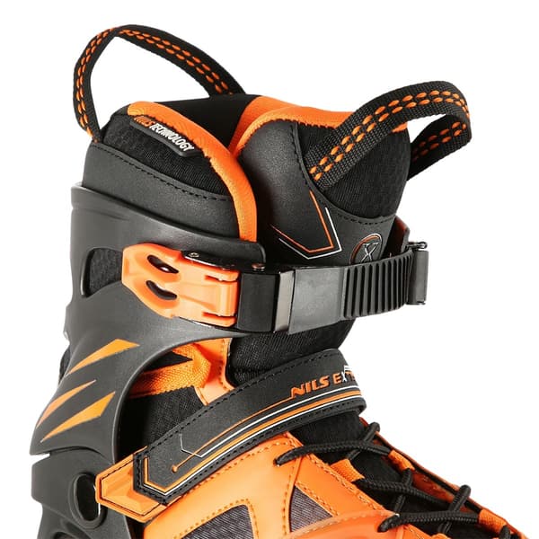 Inline-skøjter, sort-orange, størrelse 42