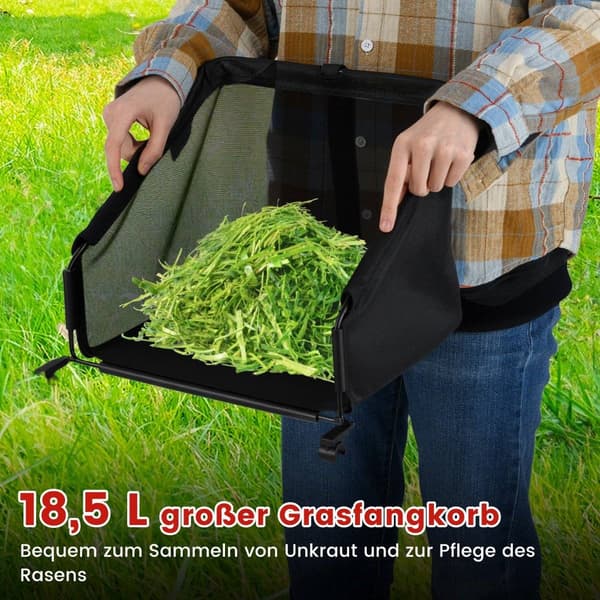 Manuel plæneklipper, 30 cm klinge, 18,5 L græsopsamler