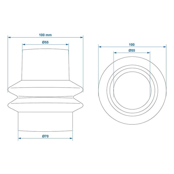 Kopplingsdamask lämplig för Peitz PAV/SR 0,7-2,7 55/70mm