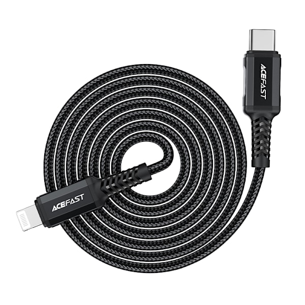 MFI-kaapeli iPhonelle USB-C - Lightning 30W 3A 1,8m musta