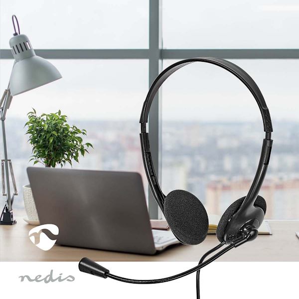 PC-headset | On-Ear-Kuulokkeet | Stereo | USB Type-A / USB Type-C™ | Kokoontaitettava Mikrofoni | Musta