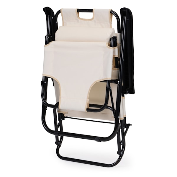 Haveseng med nakkestøtte, foldbar konstruktion, beige, MultiGarden