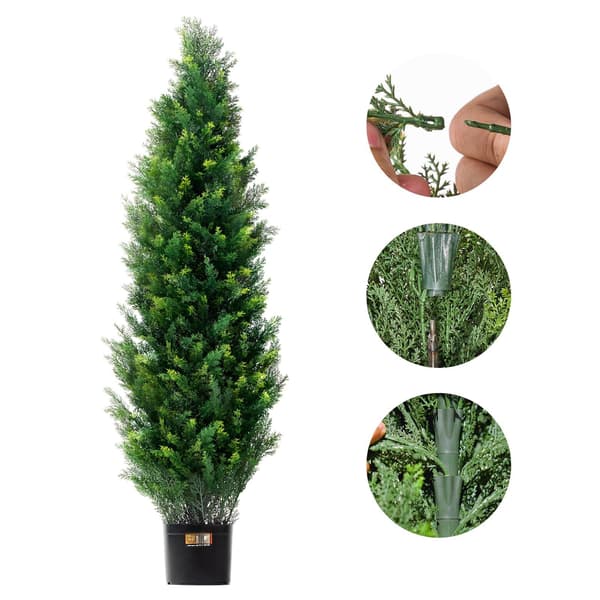 Konstgjorda cederträd, 2-pack, 112 cm, UV-resistenta