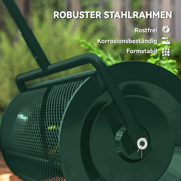 75L metallkompostspridare med justerbart T-handtag