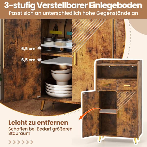 Multifunktionsskab med justerbar hylde og skuffer