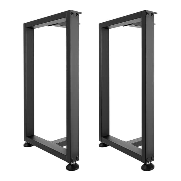 Bordsben i stål med T-form, 740x450mm, 2-pack, svarta