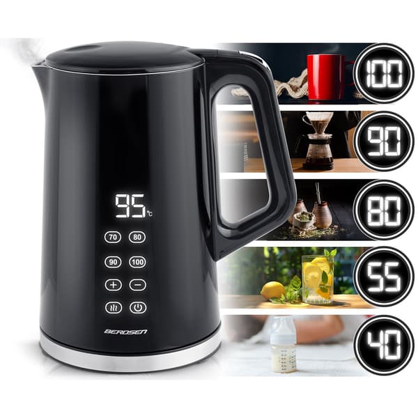 Berdsen BD-71 elkedel 1,7l, sort og sølv