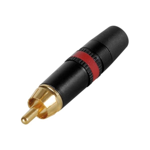 Rean - Phono Plug (Rca) - Guldpläterade kontakter - Röd färgmarkeringsring