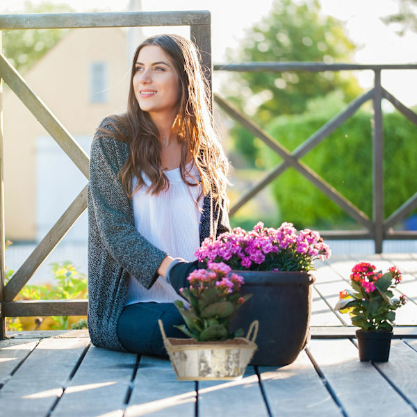 Fyrkantig blomkruka Björk Set om 3