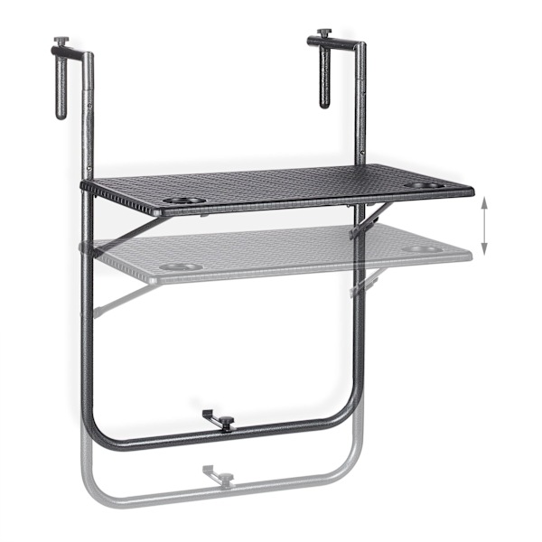 Balkonbord foldbart sort