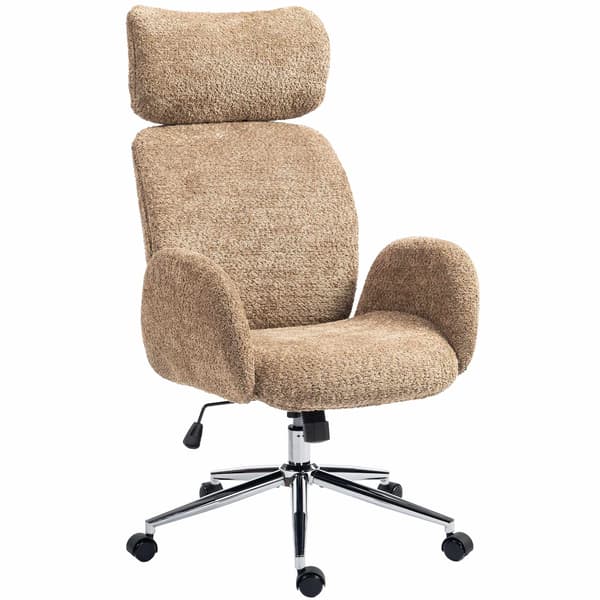 Ergonomisk kontorstol, justerbar nakkestøtte, brun