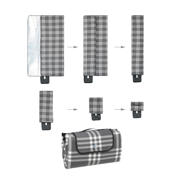 Picknickfilt 200 x 200 cm rutig