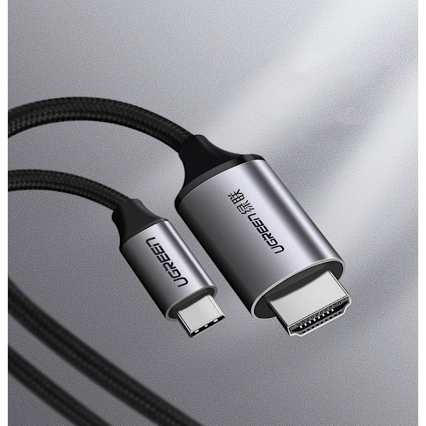 HDMI till USB-C adapterkabel 4K 60Hz 1,5m svart-grå