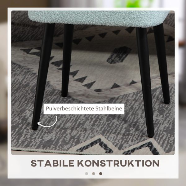 Fodskammel Skammel Firkantet Forbinding skammel Fodstøtte med Cashmere Look Stålben til Stue Soveværelse Lyseblå
