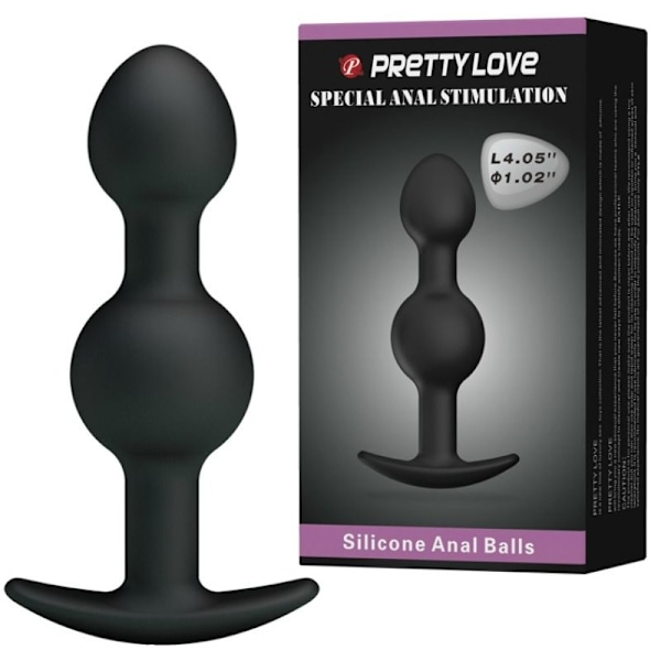 Pretty Love - Special Stimulation Silikone Anal Bolde 10,3 Cm Sort