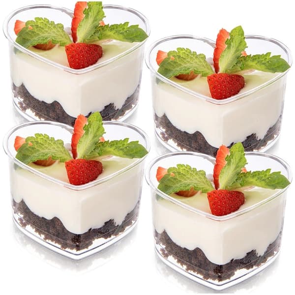 Hjärtformade dessertkoppar, 130 ml, 4-pack