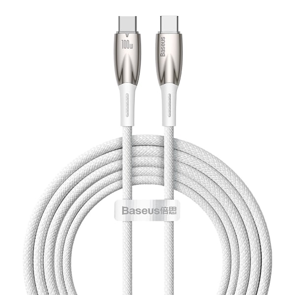 Glimmer Series USB-C 480Mb/s PD 100W snabbladdningskabel 2m vit