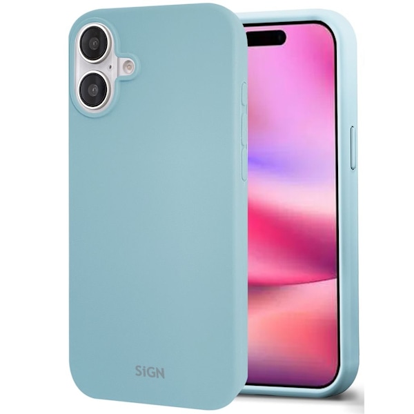 SiGN Liquid Silikone Cover til iPhone 16 Plus - Lyseblå