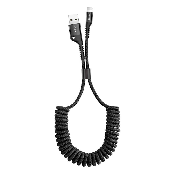 Spring USB - Lightning Fish Eye kabel för iPhone 1m svart